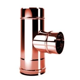 Tee 90 ° reduced single wall 100mm R1T9100M ISO10 COPPER Double wall flue
