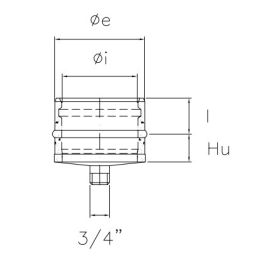 Condensate drain plug R1TS ISO10 COPPER Double wall flue
