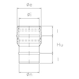 Mono-double junction R1RCI ISO10 COPPER Double wall flue