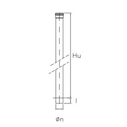 2 meters SPT20 DESIGN PELLET tube in steel 1,2mm matt black