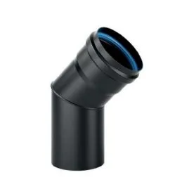 Curva a 45° SPC4 DESIGN PELLET in acciaio 1,2mm nero opaco
