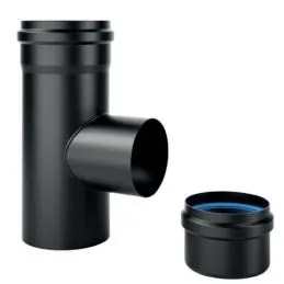 Raccordo a T 90° ridotto 80mm con tappo SPT9 DESIGN PELLET in