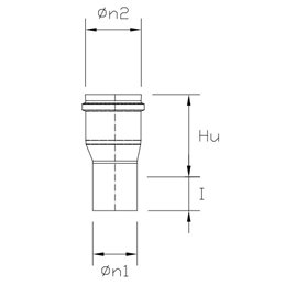 Male extension fitting 80-100mm SPRCA DESIGN PELLET in steel