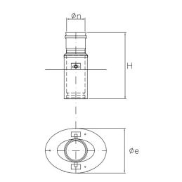 Telescopic elliptical rose for stoves DESIGN PELLET De Marinis