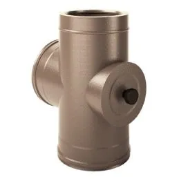 Tubo a T 90° con ispezione K2TC ISO25 RUSTY Canna fumaria