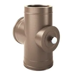 90 ° T pipe with inspection K2TCH ISO25 RUSTY Double wall flue