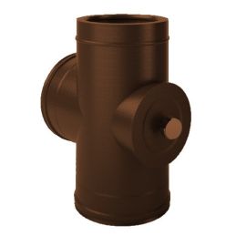 90 ° T pipe with inspection K2TCH ISO25 RUSTY Double wall flue