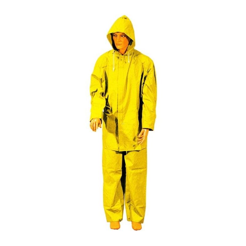 STI Completo Impermeabile Antipioggia Giacca E Pantaloni In PVC Giallo Taglia L - Foto 5