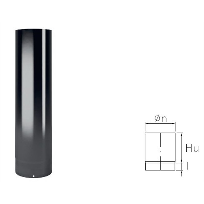0.25 meter DWT2 pipe in black enamelled steel DESIGN WOOD for