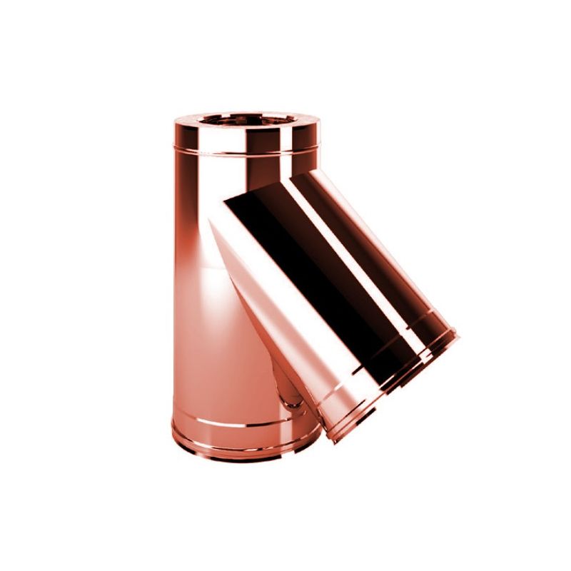 45 ° Tee fitting R5T4 ISO50 Copper Double wall flue