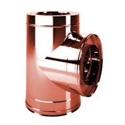 90 ° Tee R5T9 ISO50 Copper Double wall flue