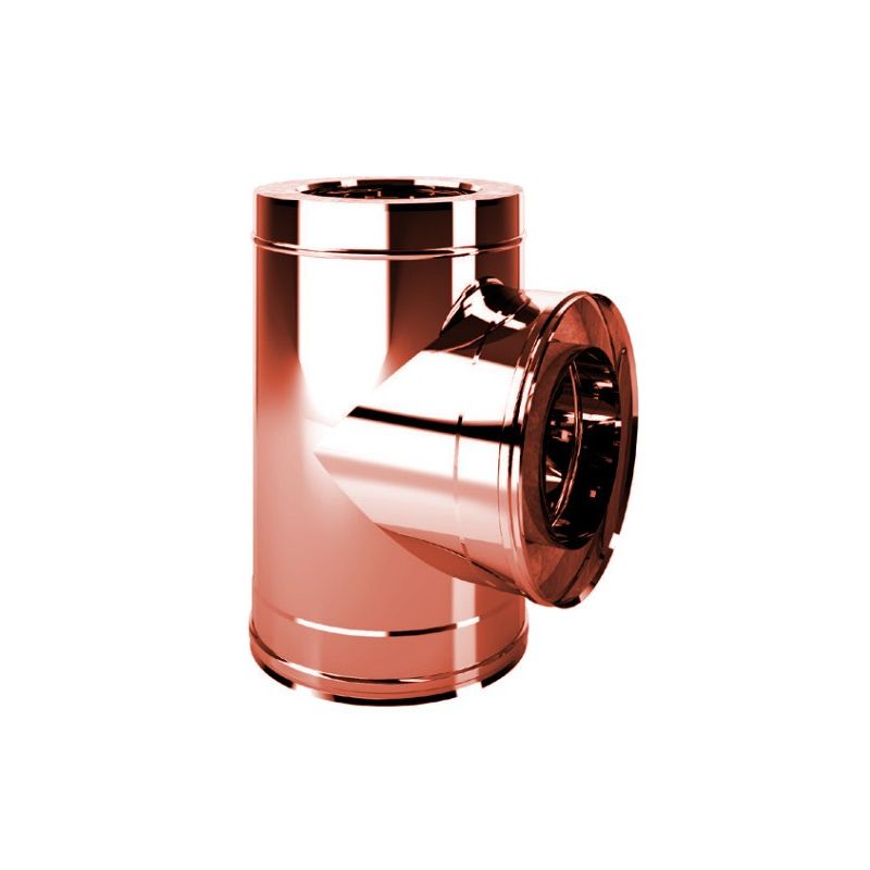 90 ° Tee R5T9 ISO50 Copper Double wall flue