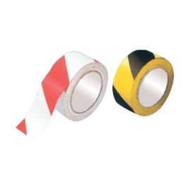 Nastro segnaletico adesivo bianco/rosso o nero/giallo h 75mm