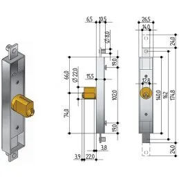 Serratura per cancelletto estensibile PREFER 6601
