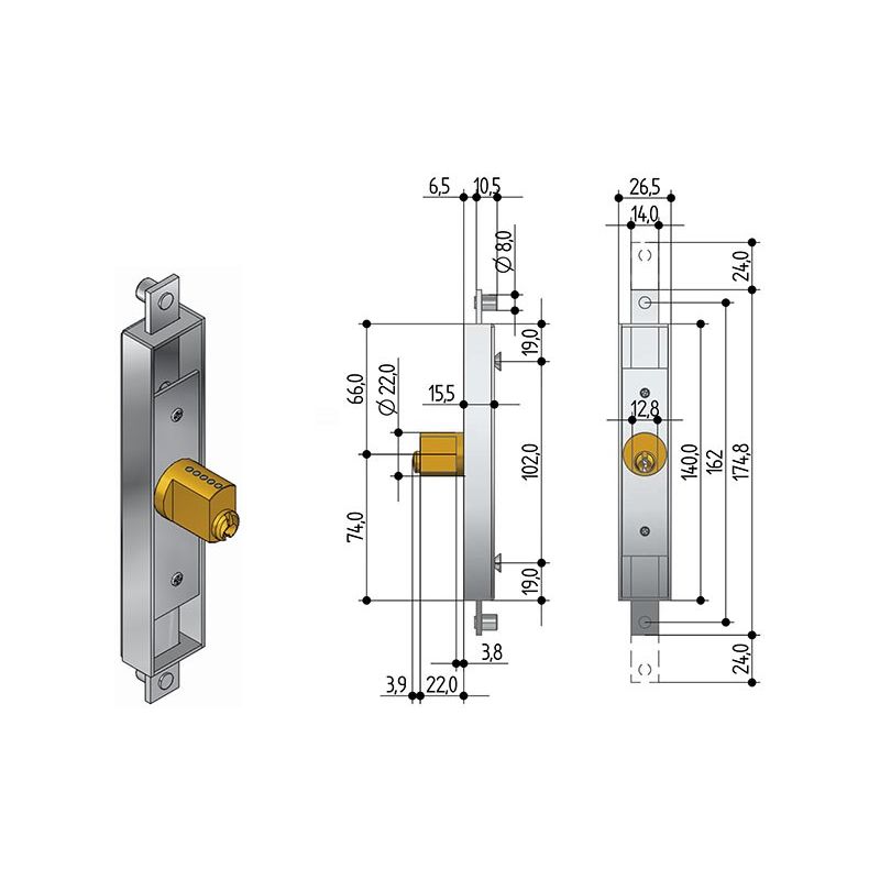 PREFER 6601 extendable gate lock