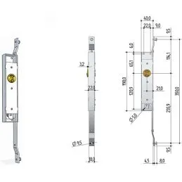 Serratura per porte scorrevoli PREFER 6317.0010.0200 DARDO