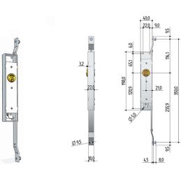 Serratura per basculanti, maniglia in folle Prefer 6599.0810.0200