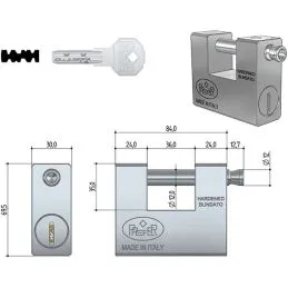 Lucchetto rettangolare monoblocco Prefer UL20 mm.94