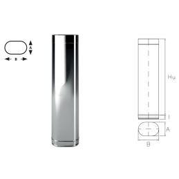 0.5 meter pipe OT5 Oval Inox Aisi316 Single wall Oval flue