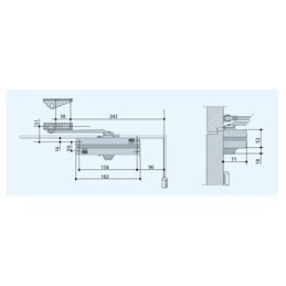 MAB 564 PLUS series door closer with variable force
