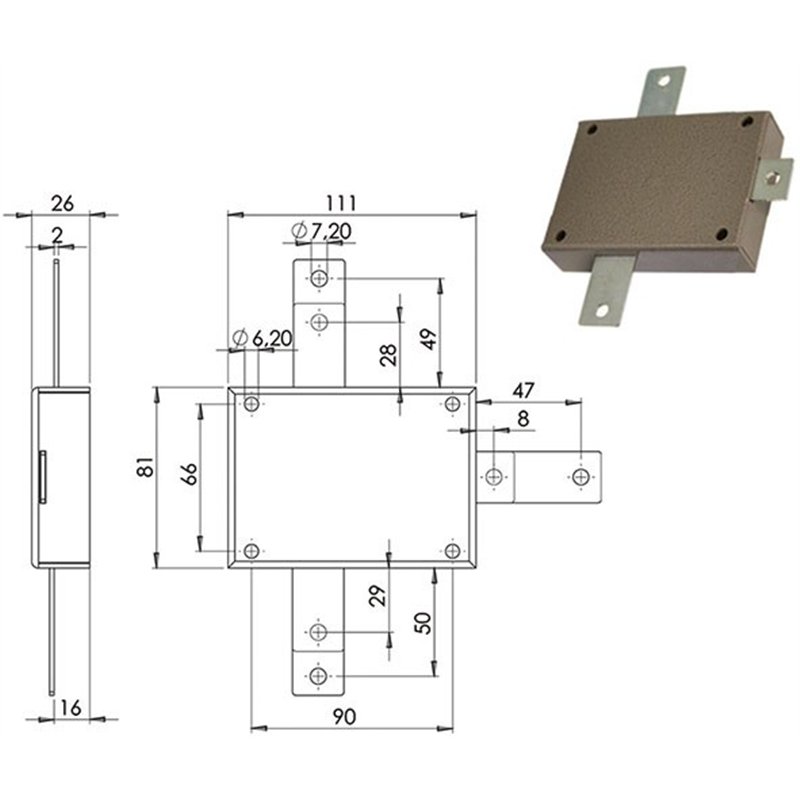 Diverter for MOIA 140/40 quintuple lock