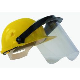 Yellow protective helmet with visor PANORAMA EN397
