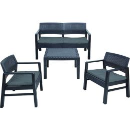 Set Giardino Tavolo+ divano e 2 sedie in PP/rattan - KILIMANJARO