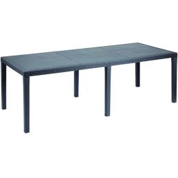Extendable garden table in PP Rattan design QUEEN 150-220x90x72H