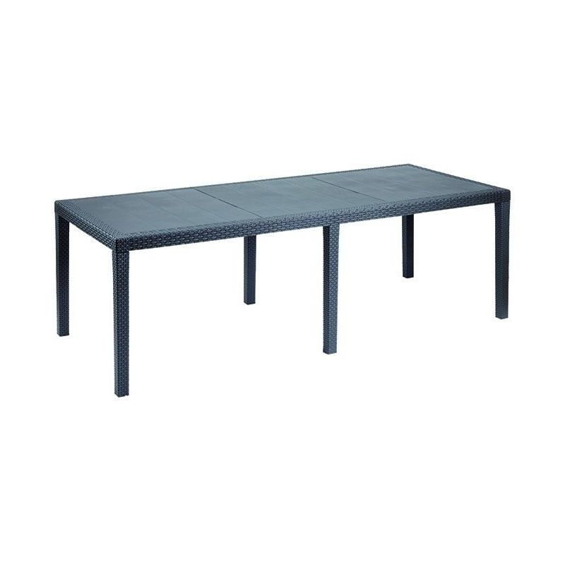 Extendable garden table in PP Rattan design QUEEN 150-220x90x72H