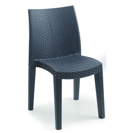 Rattan design PP stackable chair LADY 55x48x86hcm