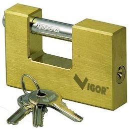 Rectangular brass padlock VIGOR
