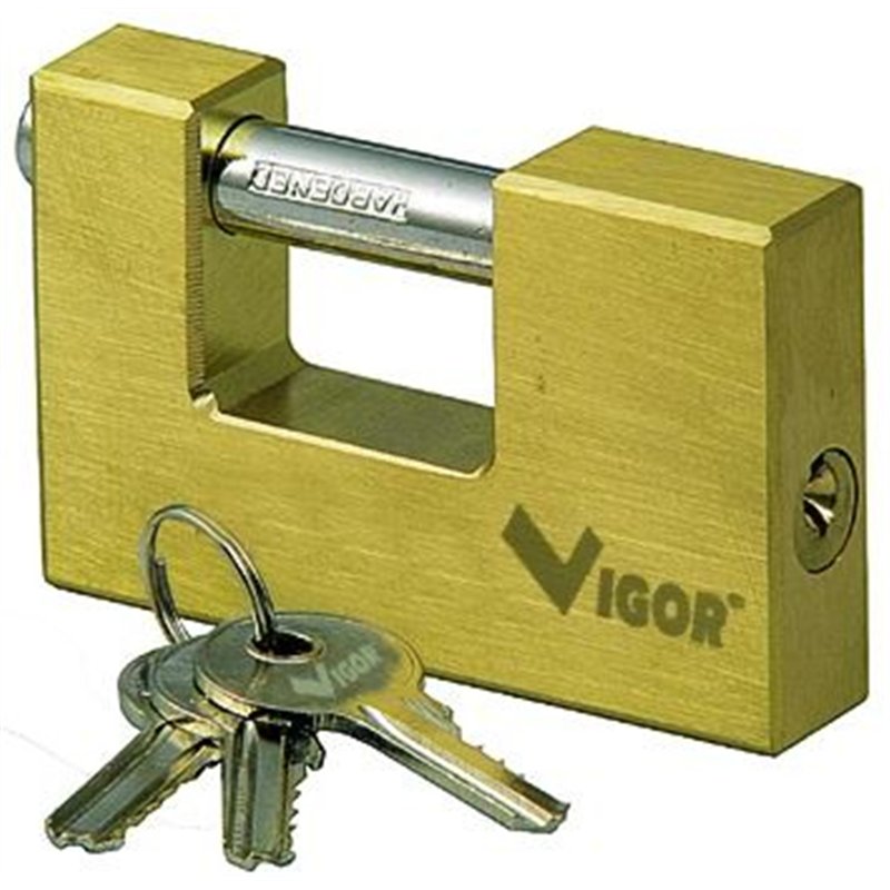 Rectangular brass padlock VIGOR