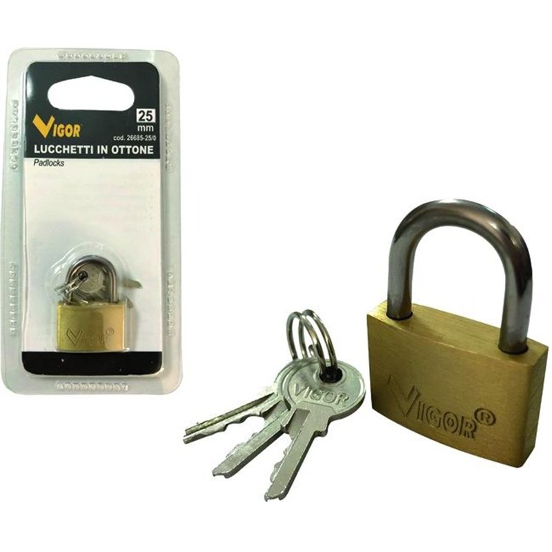 VIGOR SLIM ECO brass shackle padlock