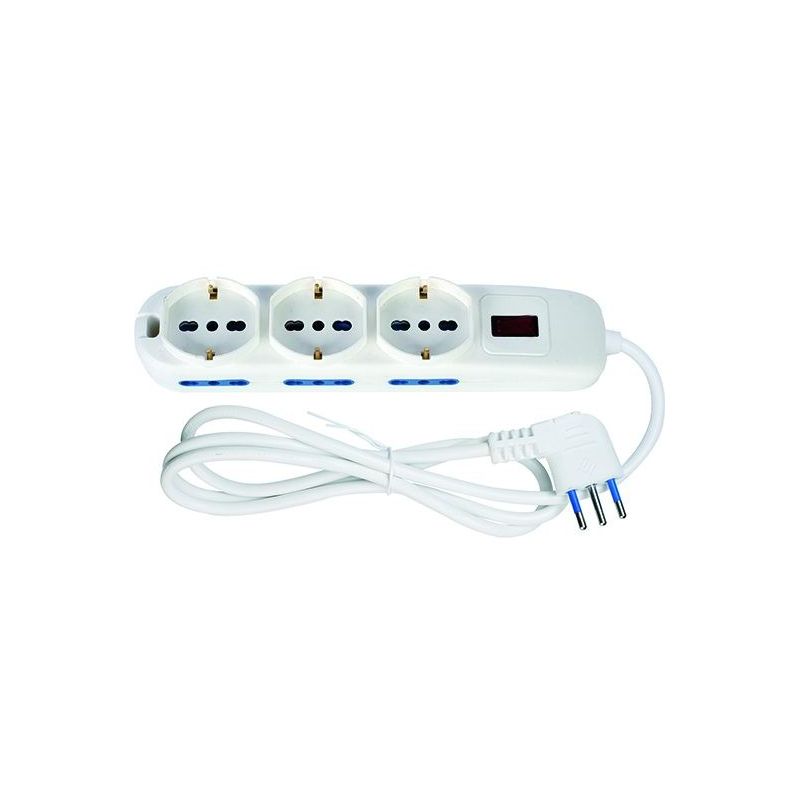 Multi-socket power strip 9 places Schuko+by-pass 16A plug