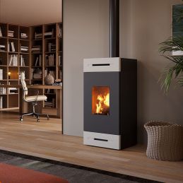 Wood-burning heating stove IDRO Caminetti Montegrappa TILE MLW22V 5 STARS