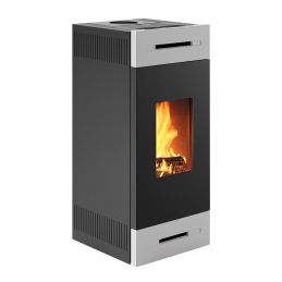 Wood-burning heating stove IDRO Caminetti Montegrappa TILE
