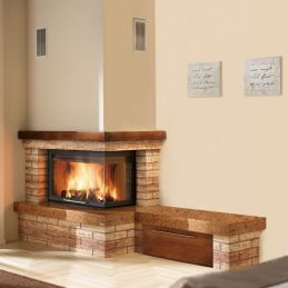 RUSTIC cladding with BENCH for fireplace CM P05 Montegrappa