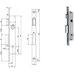 Mortise lock for upright FIAM-ISEO 9011116 pin key