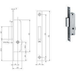 Mortise lock for upright FIAM-ISEO 9033416 pin key