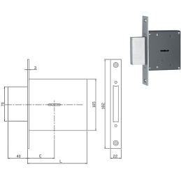 FIAM-ISEO 3131 mortise lock for wood