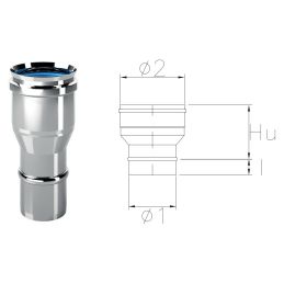 Combustion air intake increase fitting CXAS COAXIAL Inox Coaxial flue