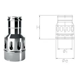 Coaxial to mono female fitting CXRU COAXIAL Inox Coaxial flue