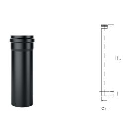 1.0 meter pipe NVT1 VIDUE Matt black HT01 steel for pellet