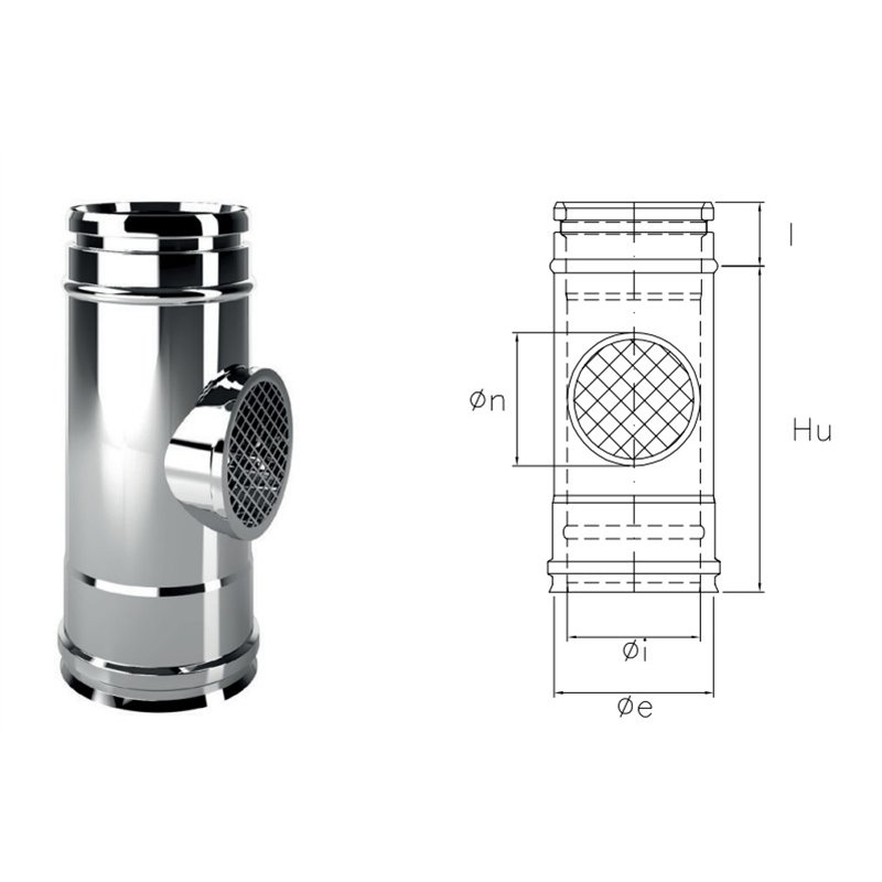 ISOAIR De Marinis Inox double wall flue compensation opening