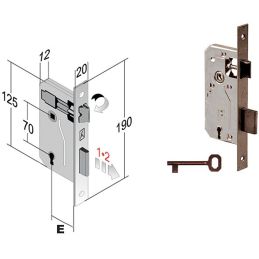 Lock for internal doors BONAITI PATENT Q.8x70mm