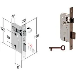 Serratura per porte interne BONAITI PATENT Q.8x70mm