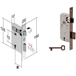 Serratura da applicare per porte antiche Bonaiti 185