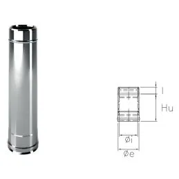 Tubo da 0,25 metro I1T2 ISO10 INOX Canna fumaria doppia parete