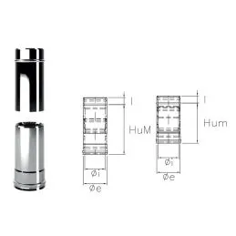 Tubo telescopico I1ET ISO10 INOX Canna fumaria doppia parete