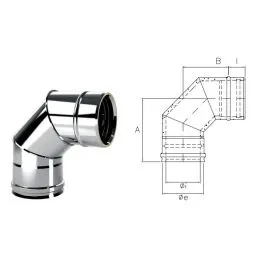 90° bend I1C9 ISO10 INOX Double wall flue